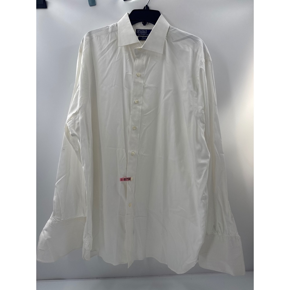 Polo Ralph Lauren Regent Classic Fit White Herringbone French Cuff Shirt 17.5 35